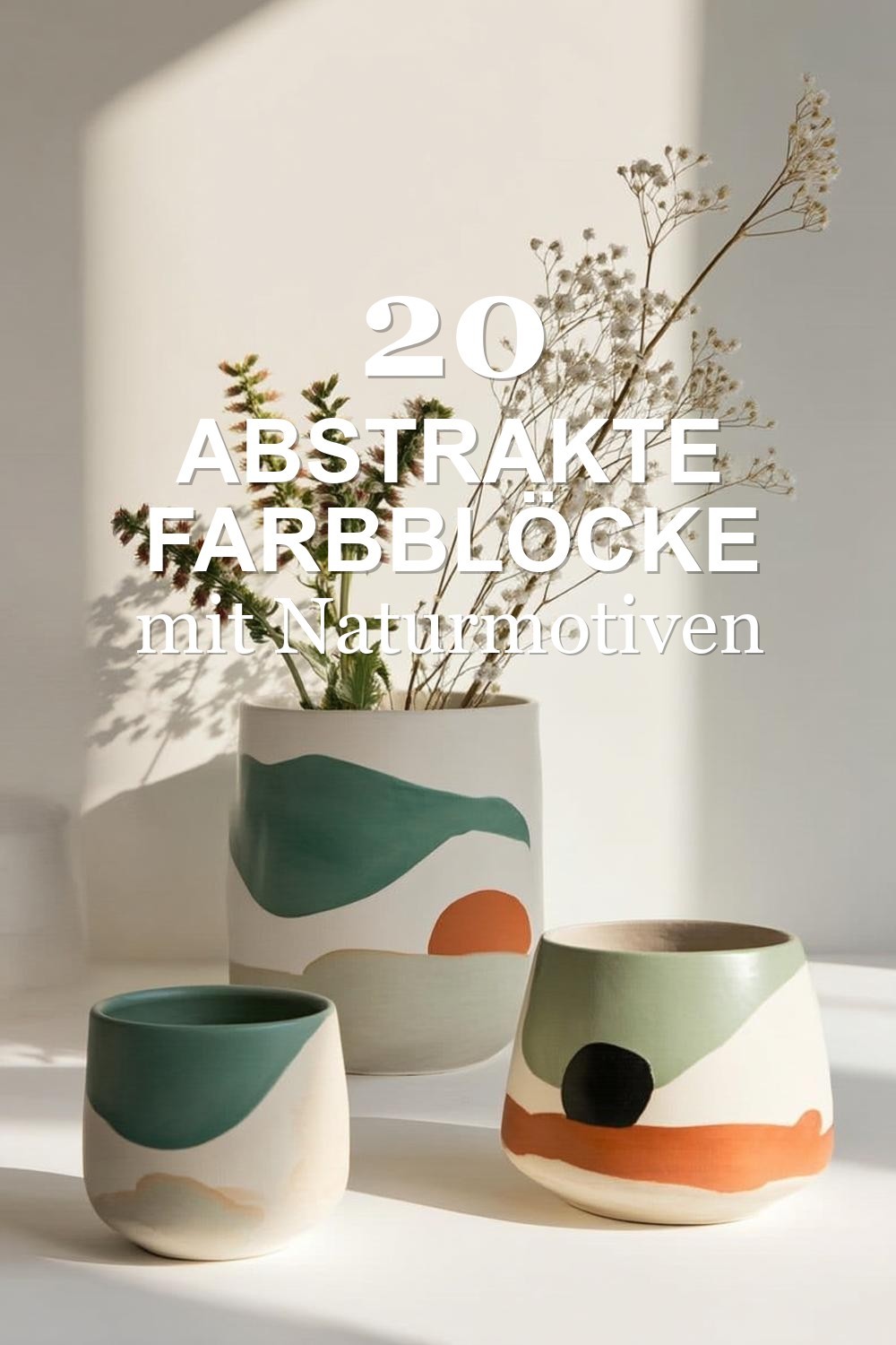 Abstrakte Farbblöcke mit Naturmotiven