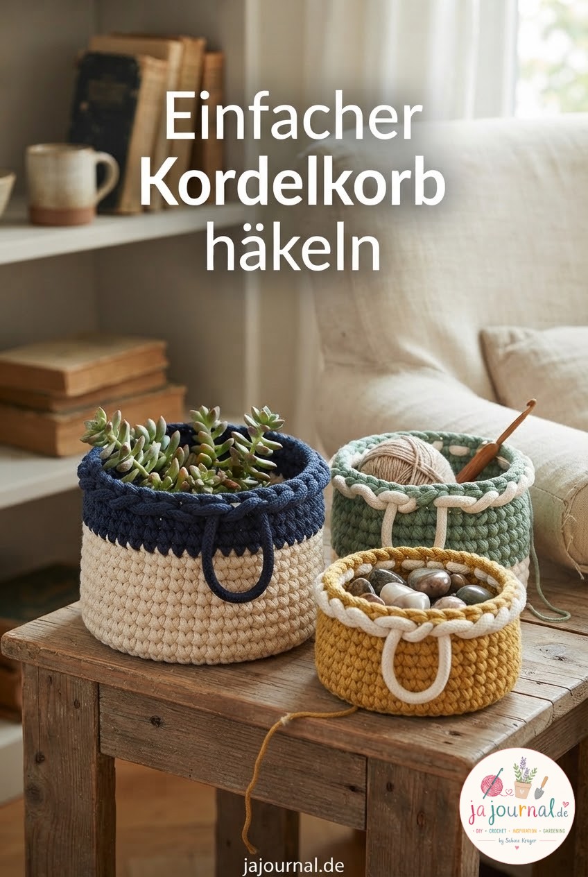Einfacher Kordelkorb häkeln