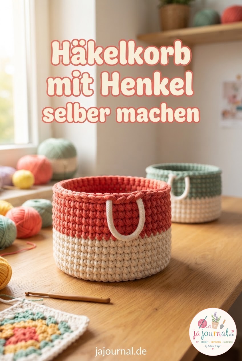 Häkelkorb mit Henkel selber machen