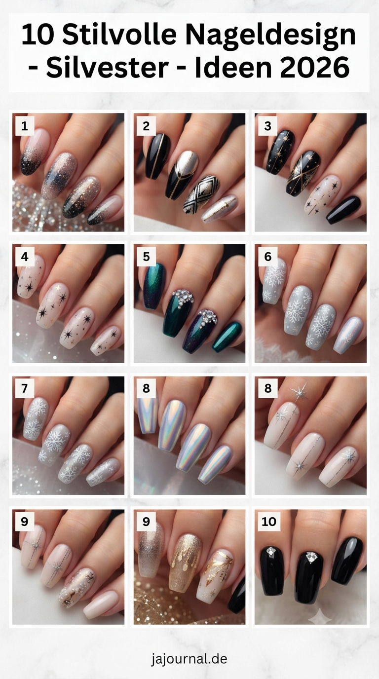 10 Stilvolle Nageldesign - Silvester - Ideen 2026