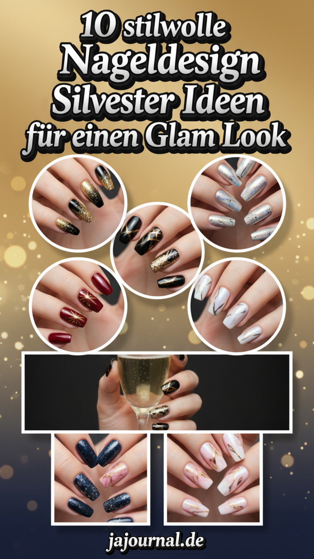 10 stilvolle Nageldesign Silvester Ideen für einen Glam Look