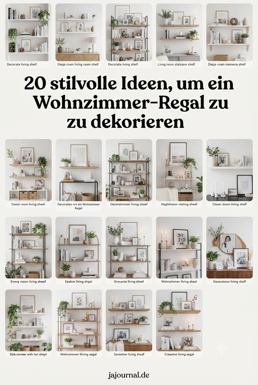 20 stilvolle Ideen, um ein Wohnzimmer‑Regal zu dekorieren