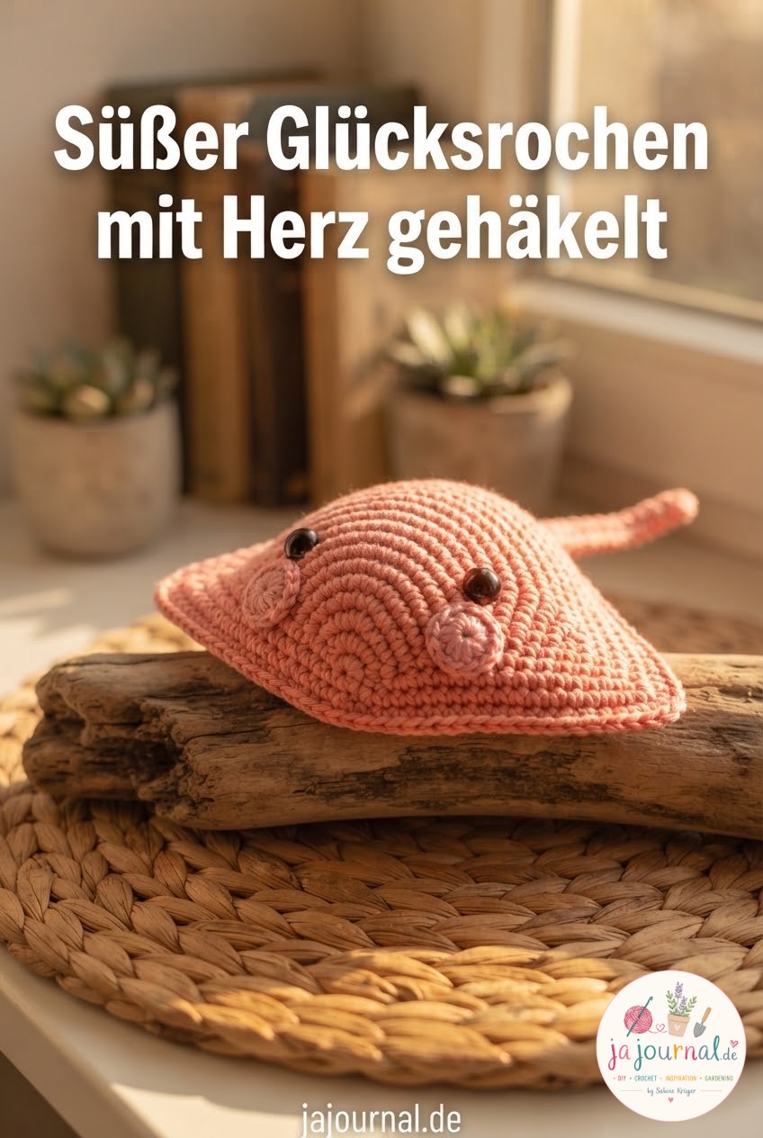 Süßer Glücksrochen mit Herz gehäkelt