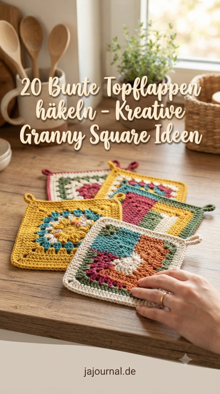 20 Bunte Topflappen häkeln - Kreative Granny Square Ideen