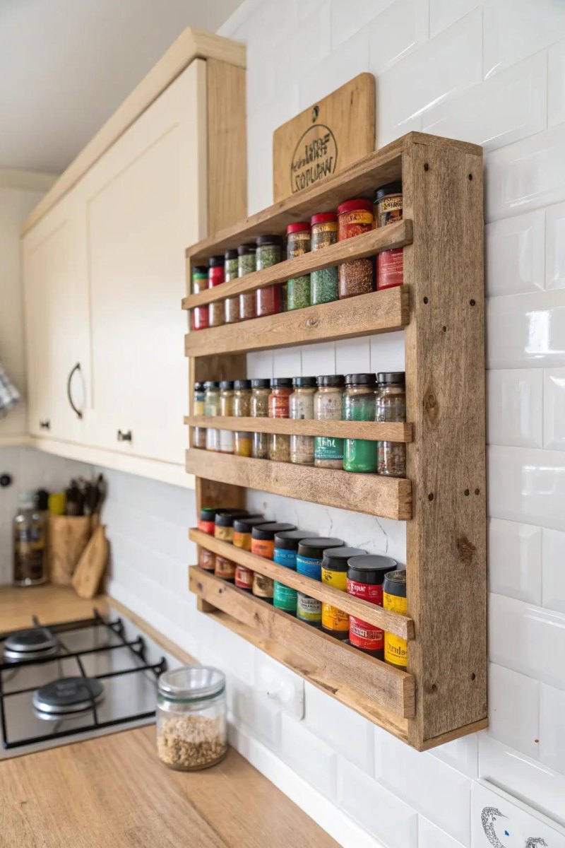Palettenregal Küche mit Vorräten