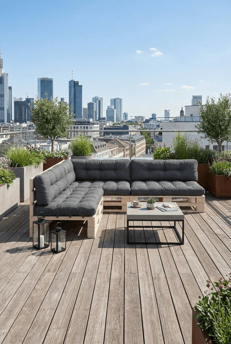 Palettensofa Dachterrasse