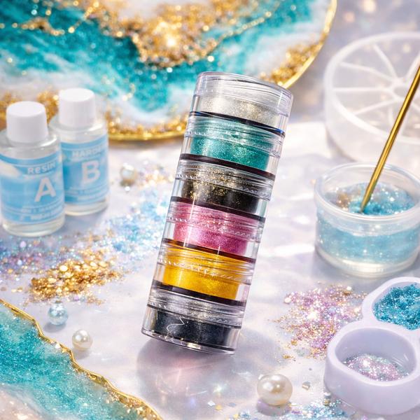 Resin mit Glitzer Pigmenten