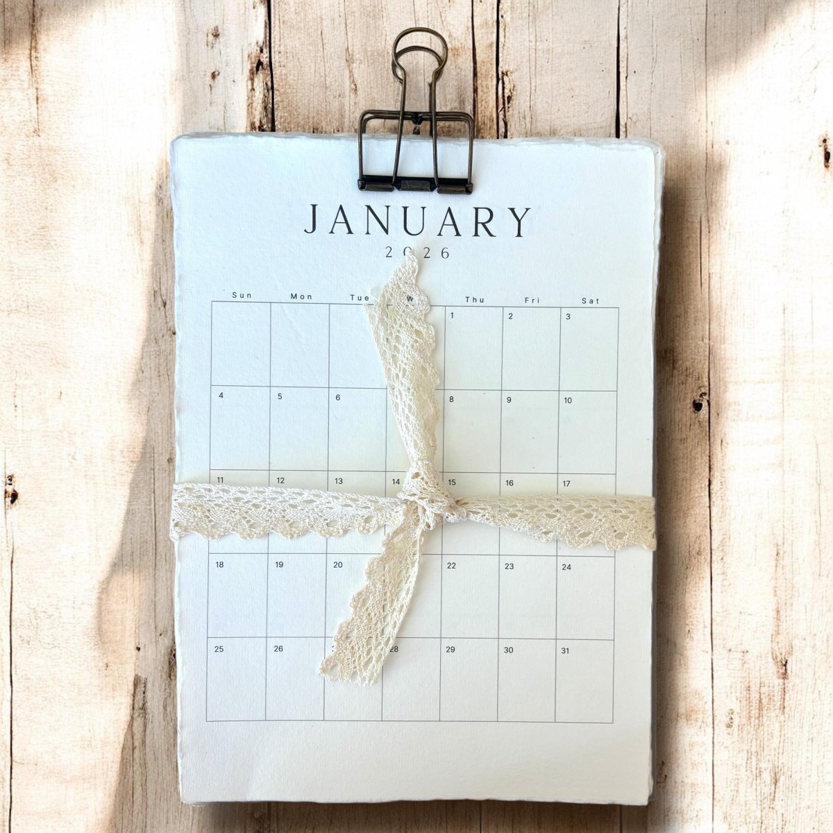 Vintage Kalender mit Spitze gestalten